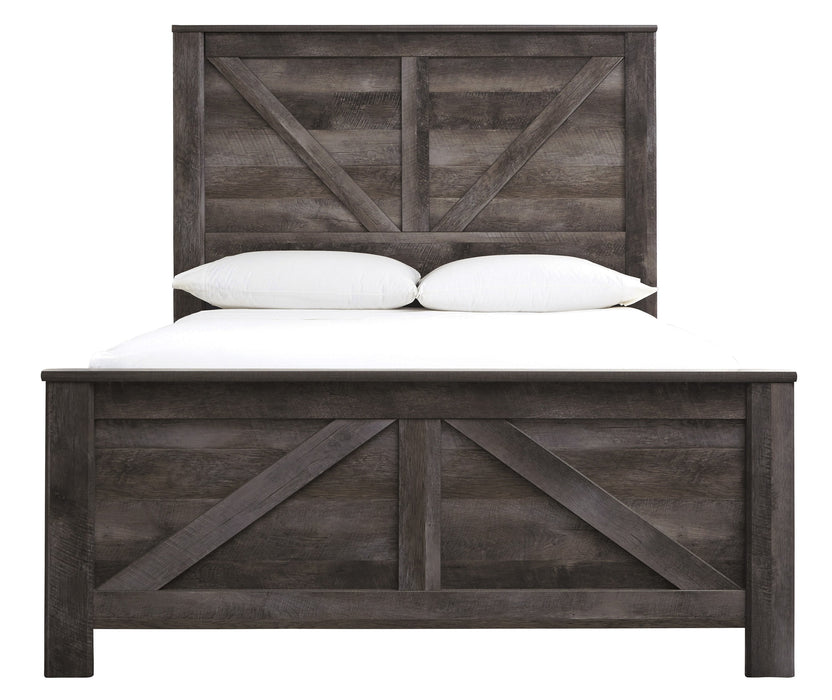 Wynnlow Gray Queen Crossbuck Panel Bed - Lara Furniture