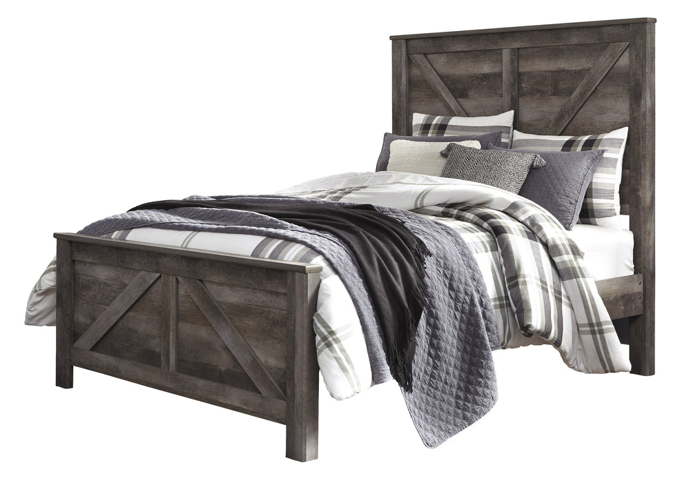 Wynnlow Gray Queen Crossbuck Panel Bed - Lara Furniture