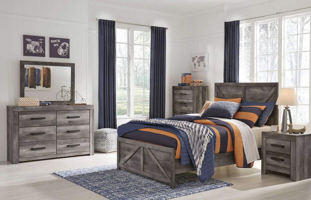 Wynnlow Gray Youth Crossbuck Panel Bedroom Set - Lara Furniture