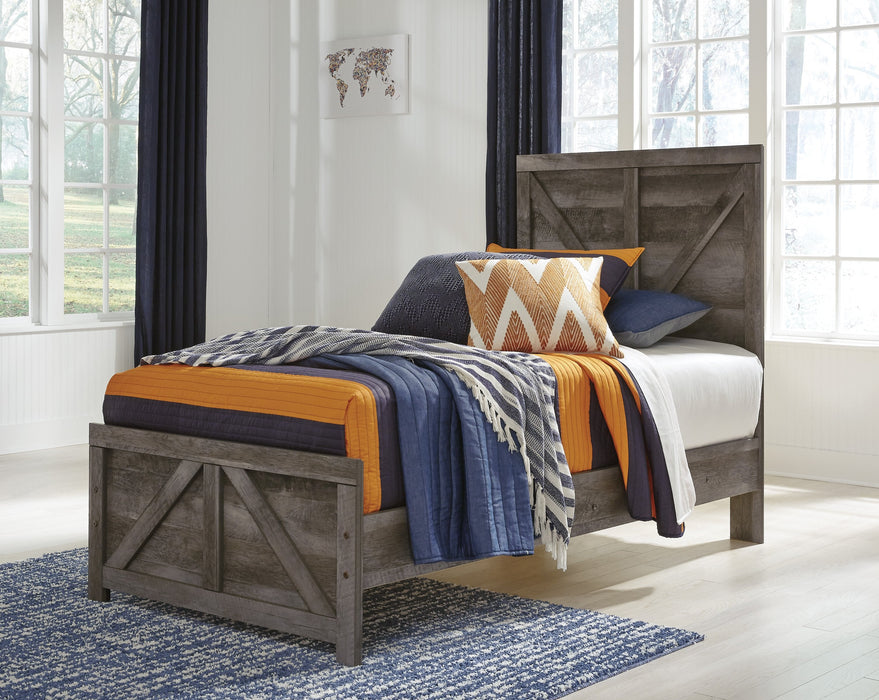 Wynnlow Gray Youth Crossbuck Panel Bedroom Set - Lara Furniture