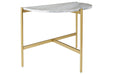 Wynora White/Gold Chairside End Table - T192-7 - Lara Furniture