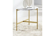 Wynora White/Gold Chairside End Table - T192-7 - Lara Furniture