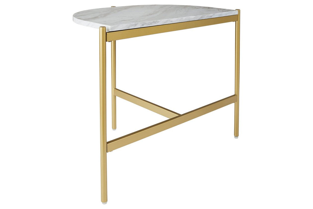 Wynora White/Gold Chairside End Table - T192-7 - Lara Furniture