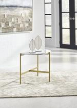 Wynora White/Gold Chairside End Table - T192-7 - Lara Furniture