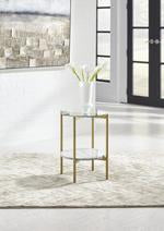 Wynora White/Gold End Table - T192-6 - Lara Furniture