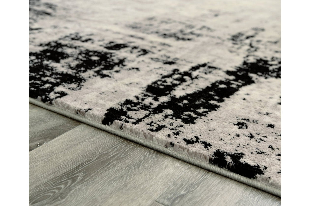 Zekeman Black/Cream/Gray Large Rug - R404921 - Lara Furniture