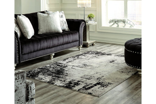 Zekeman Black/Cream/Gray Medium Rug - R404922 - Lara Furniture