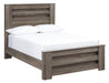 Zelen Warm Gray Full Panel Bed - Lara Furniture