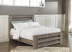 Zelen Warm Gray Queen Panel Bed - Lara Furniture