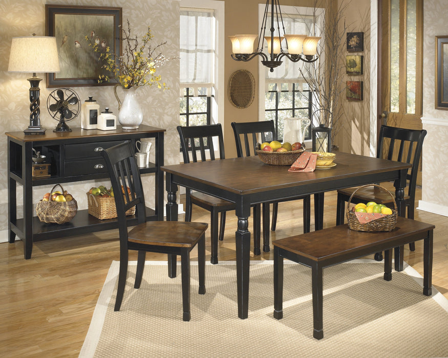 Owingsville Black-Brown Dining Room Set