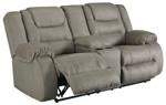 McCade Cobblestone Reclining Loveseat with Console - Lara Furniture