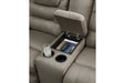 McCade Cobblestone Reclining Loveseat with Console - Lara Furniture