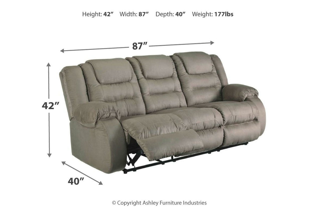 McCade Cobblestone Reclining Sofa - Lara Furniture