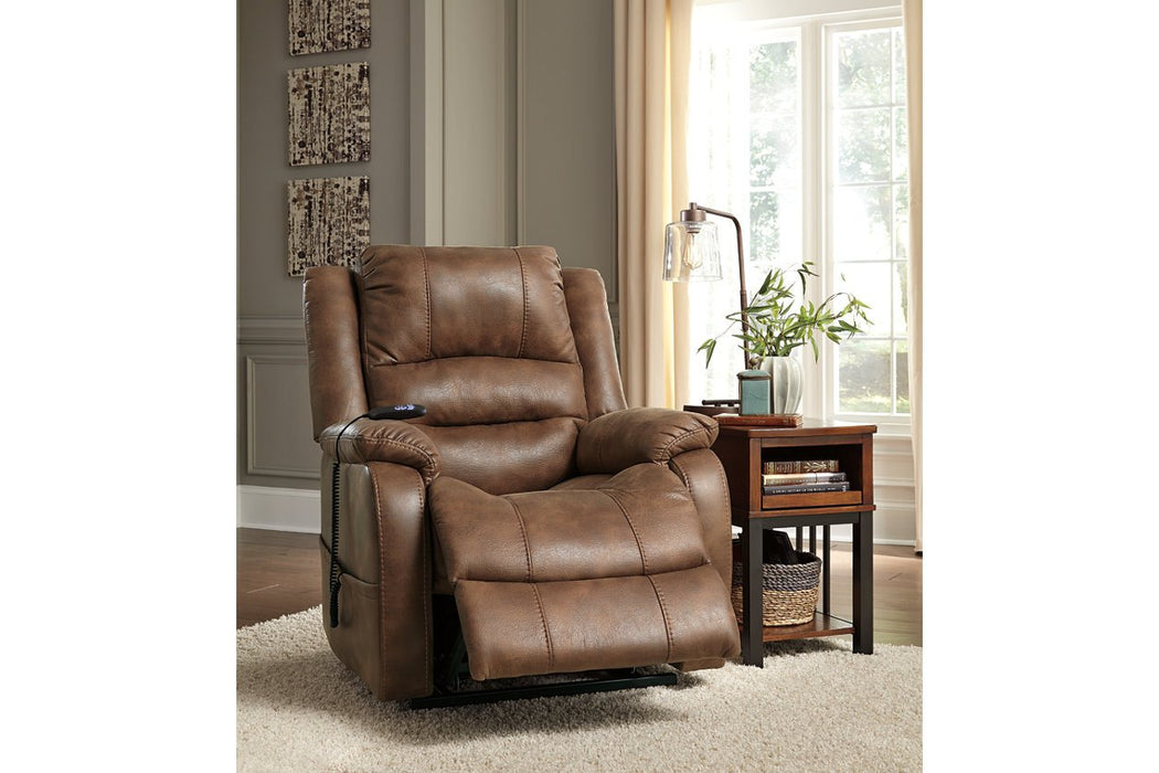 Yandel Saddle Power Lift Recliner - Lara Furniture