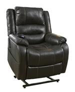 Yandel Black Power Lift Recliner - Lara Furniture