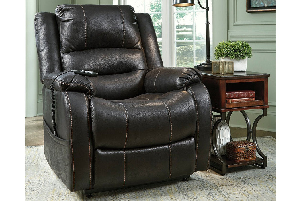 Yandel Black Power Lift Recliner - Lara Furniture