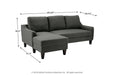 Jarreau Gray Sofa Chaise Sleeper - Lara Furniture