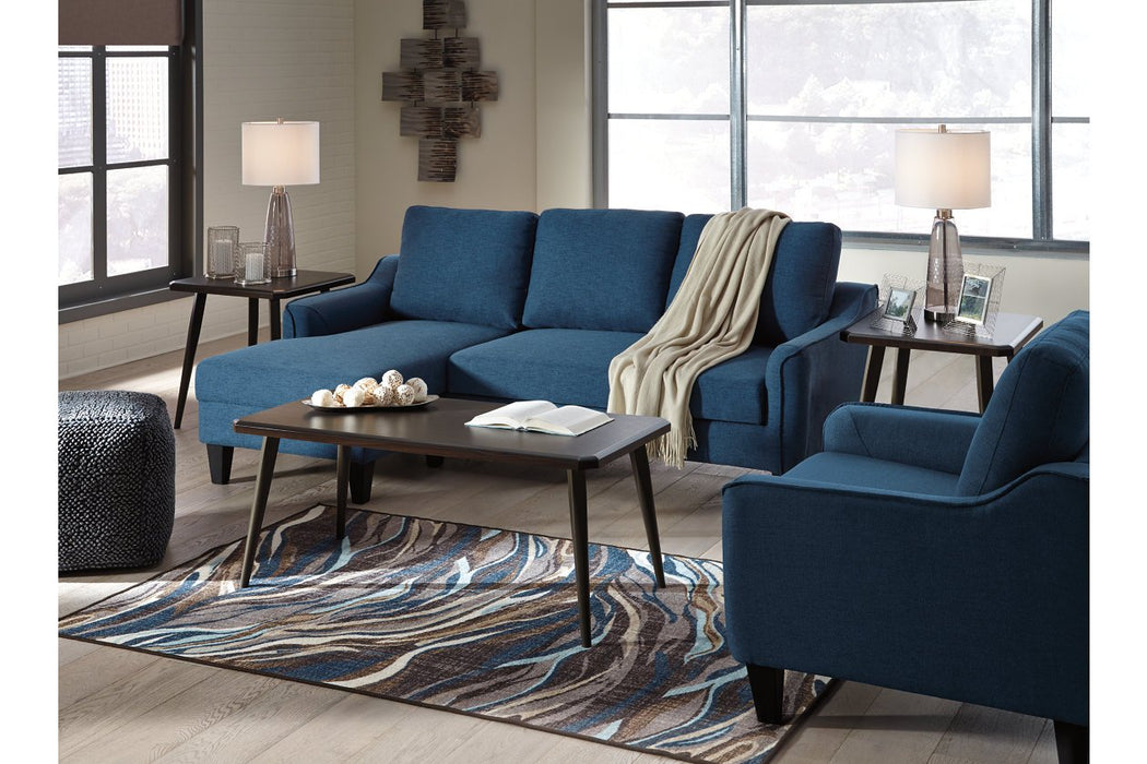 Jarreau Blue Sofa Chaise Sleeper - Lara Furniture