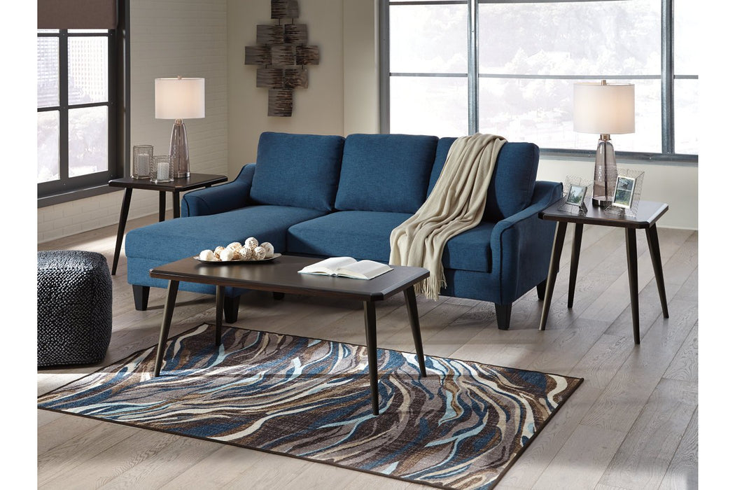 Jarreau Blue Sofa Chaise Sleeper - Lara Furniture