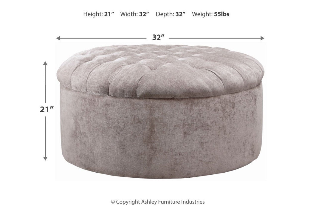 Carnaby Dove Oversized Accent Ottoman - Lara Furniture