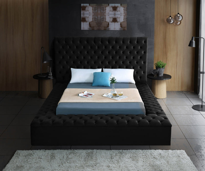 Bliss Velvet Black King Bed (3 Boxes)