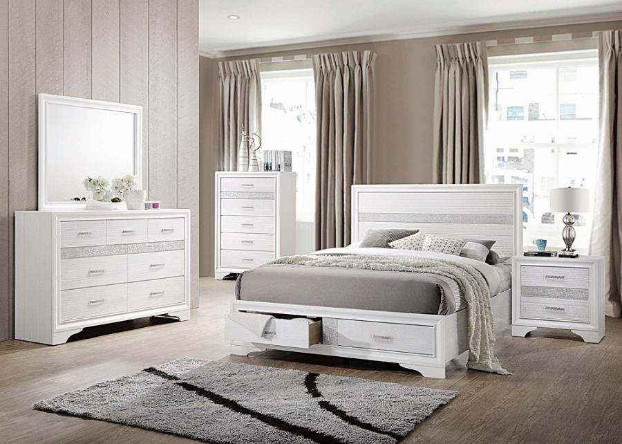 Miranda King 2-drawer Storage Bed White