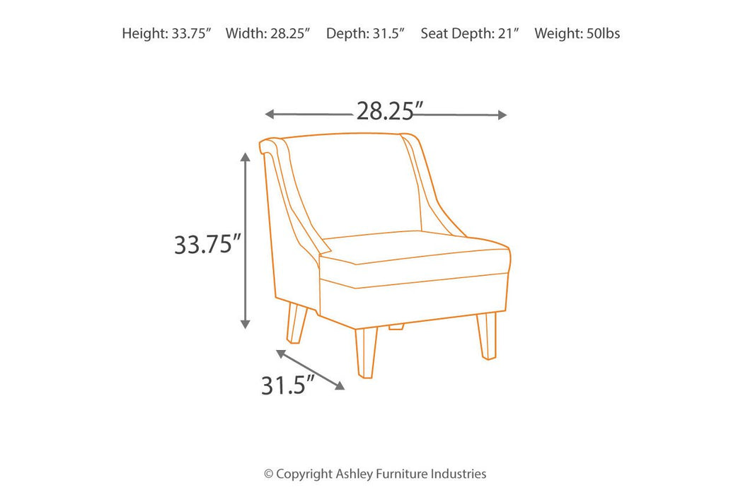 Calion Gunmetal Accent Chair - Lara Furniture