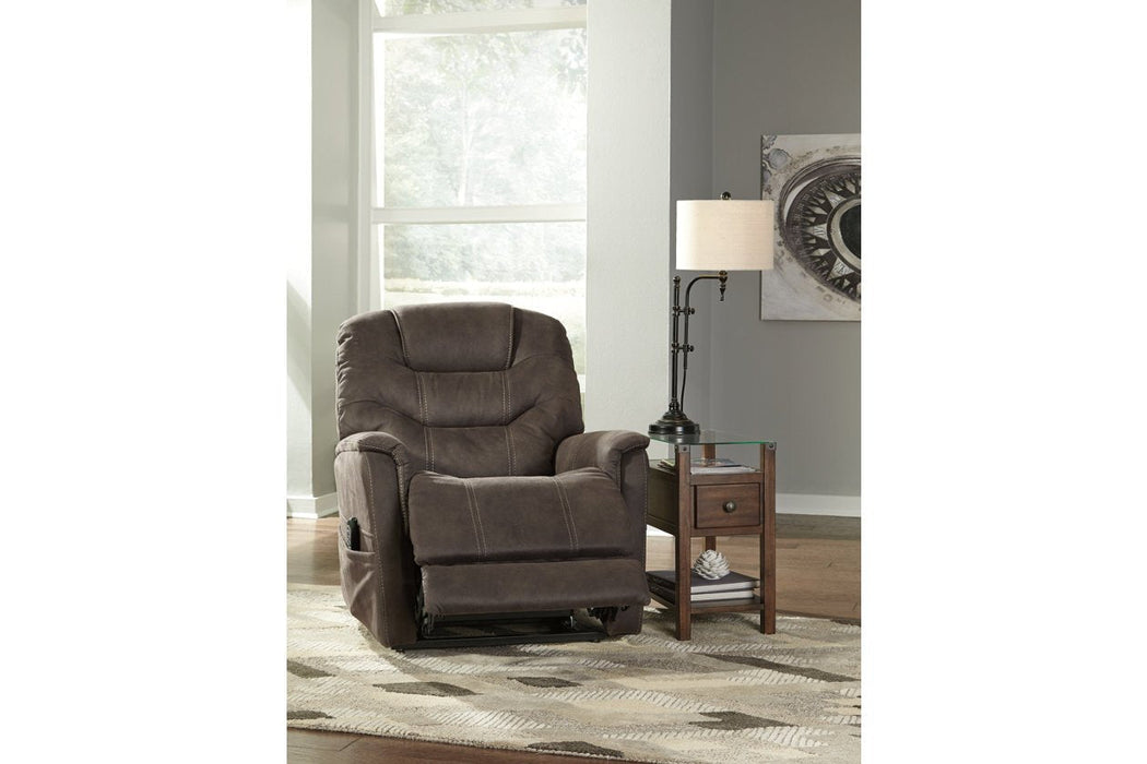 Ballister Espresso Power Lift Recliner - Lara Furniture