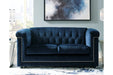 Josanna Navy Loveseat - Lara Furniture