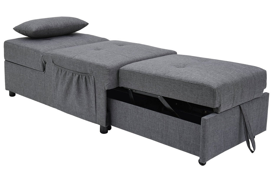 Thrall Gray Single Seat Pop Up Sleeper - Lara Furniture