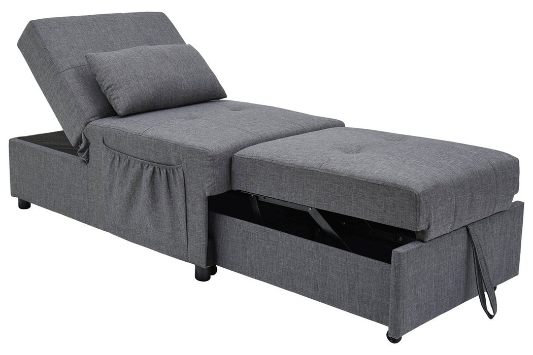 Thrall Gray Single Seat Pop Up Sleeper - Lara Furniture