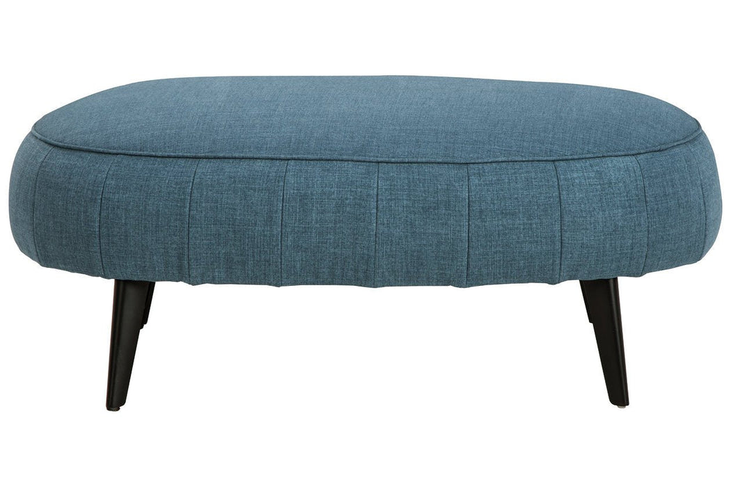 Hollyann Blue Oversized Accent Ottoman - Lara Furniture