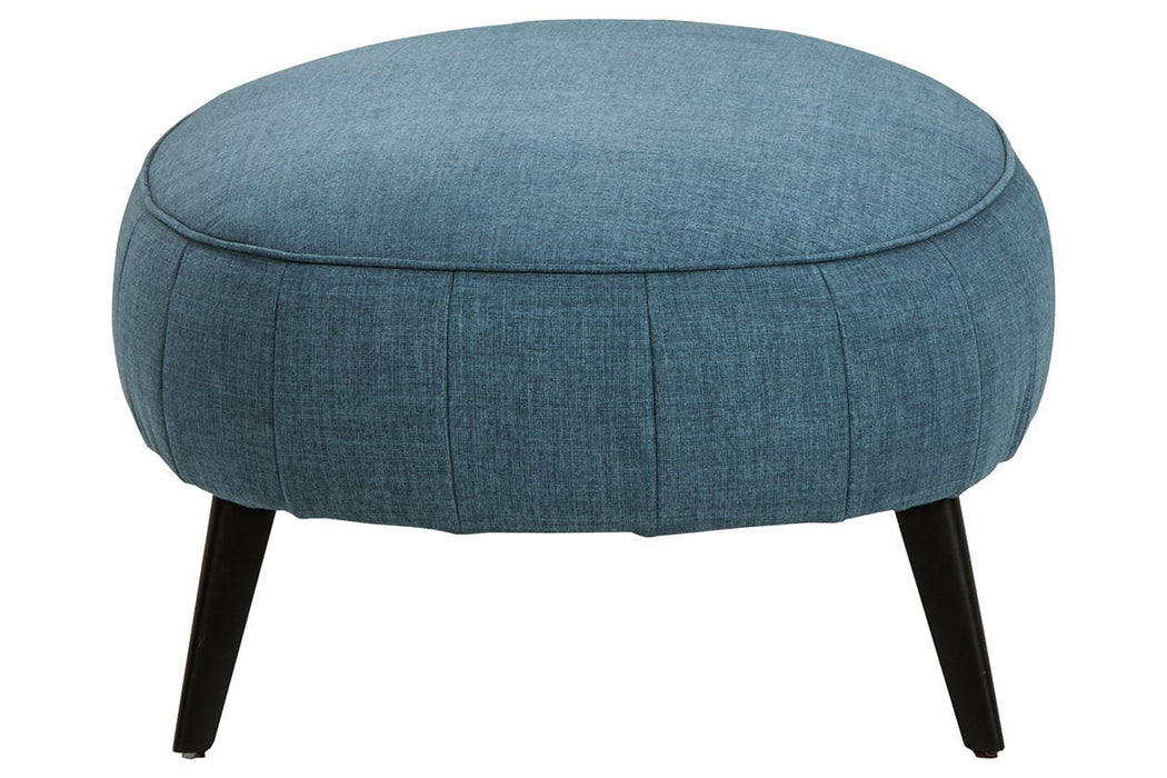 Hollyann Blue Oversized Accent Ottoman - Lara Furniture