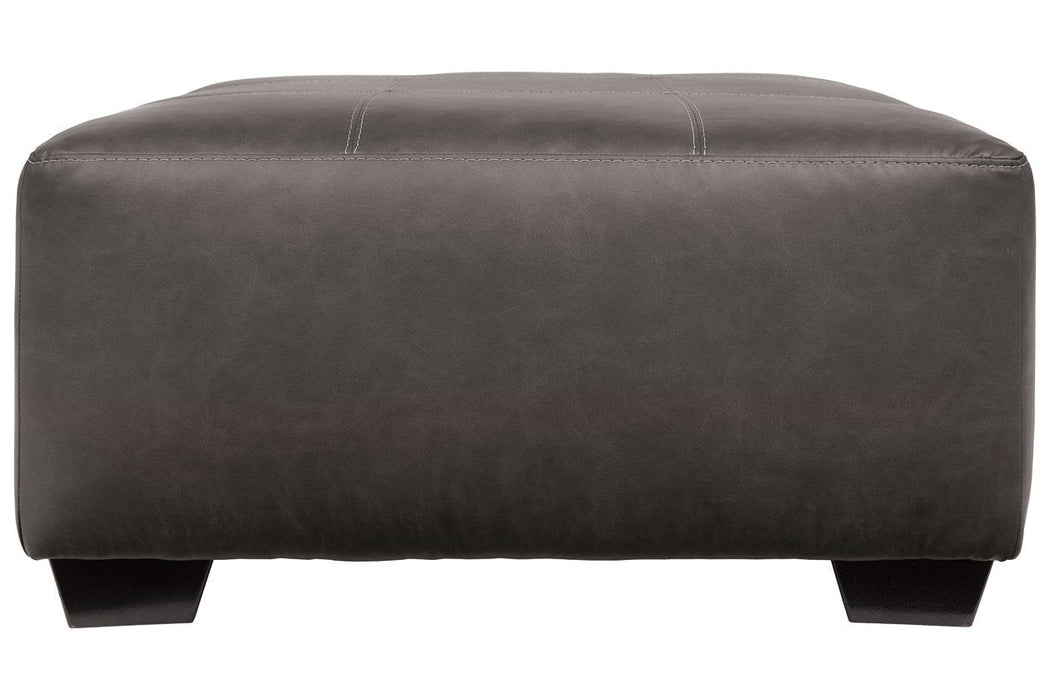 Aberton Gray Oversized Accent Ottoman - Lara Furniture