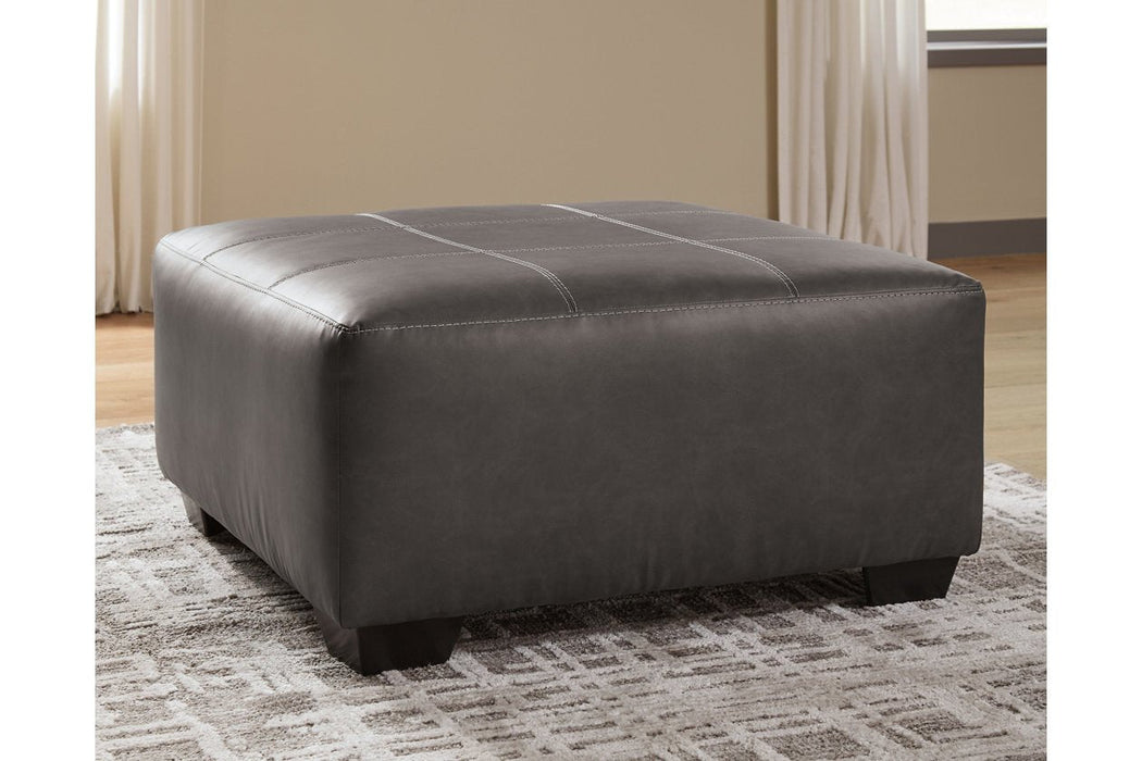 Aberton Gray Oversized Accent Ottoman - Lara Furniture