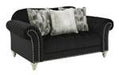 Harriotte Black Loveseat - Lara Furniture