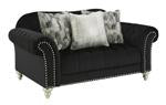 Harriotte Black Loveseat - Lara Furniture