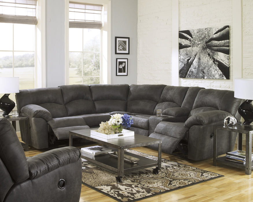 Tambo Pewter Reclining Sectional - Lara Furniture