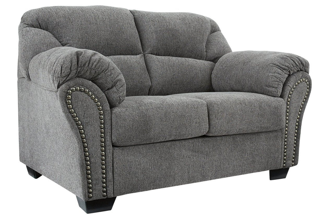 Allmaxx Pewter Loveseat - Lara Furniture