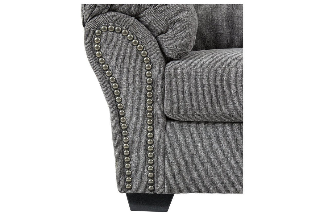 Allmaxx Pewter Loveseat - Lara Furniture