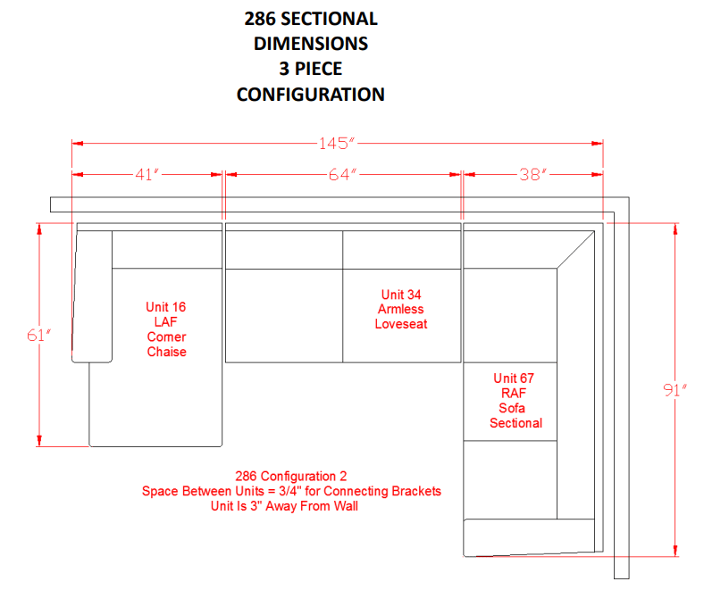 Ambee Slate LAF Sectional