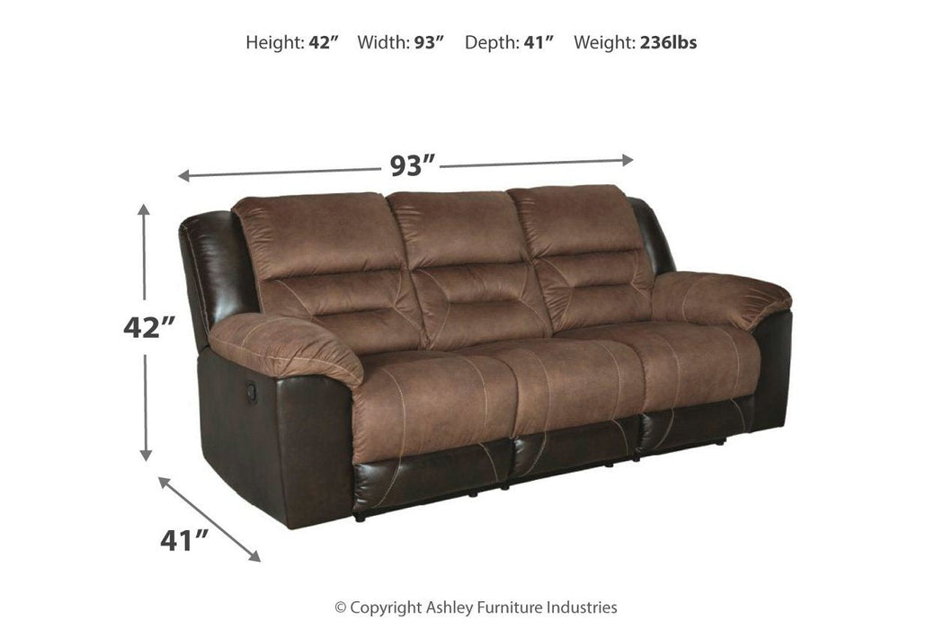 Earhart Chestnut Reclining Sofa - Lara Furniture