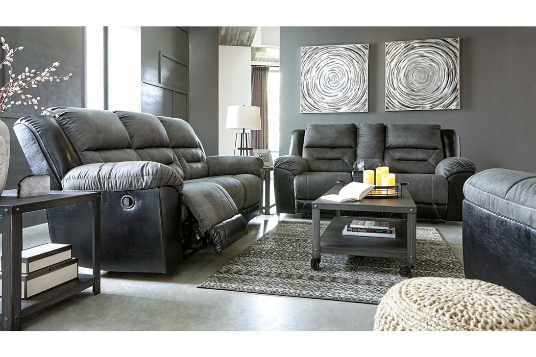 Earhart Slate Reclining Sofa - Lara Furniture