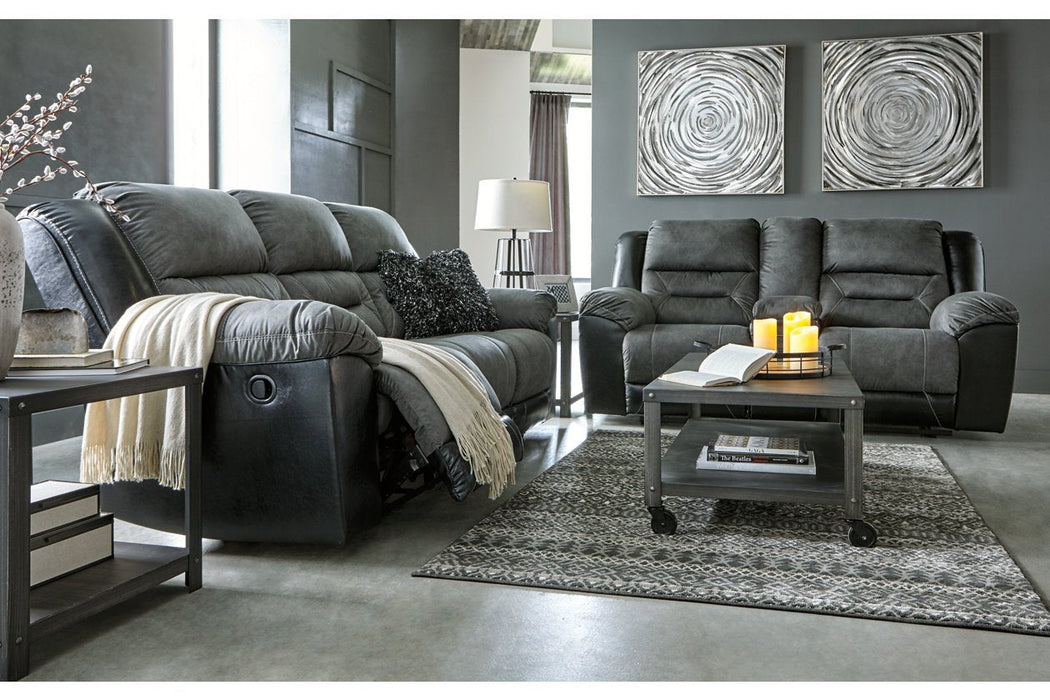 Earhart Slate Reclining Sofa - Lara Furniture