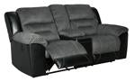 Earhart Slate Reclining Loveseat with Console - Lara Furniture