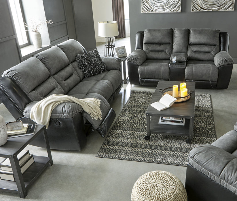 Earhart Slate Reclining Living Room Set - Lara Furniture