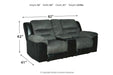 Earhart Slate Reclining Loveseat with Console - Lara Furniture