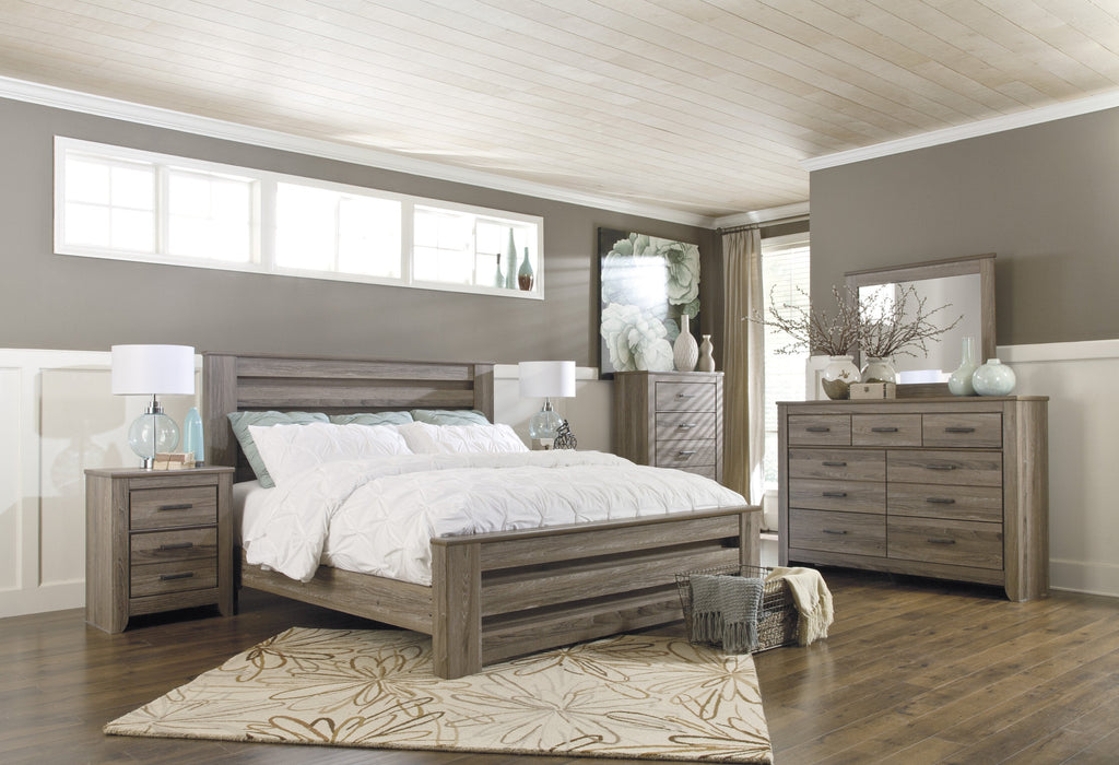 Zelen Warm Gray Panel Bedroom Set