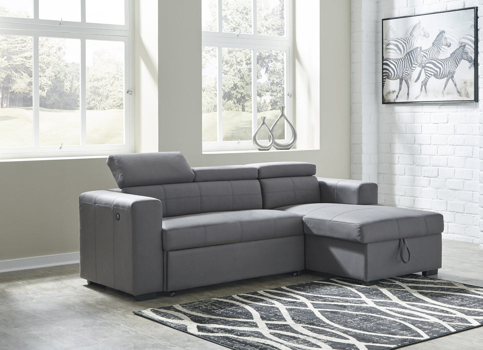 Salado Gray Sleeper Sectional with Storage