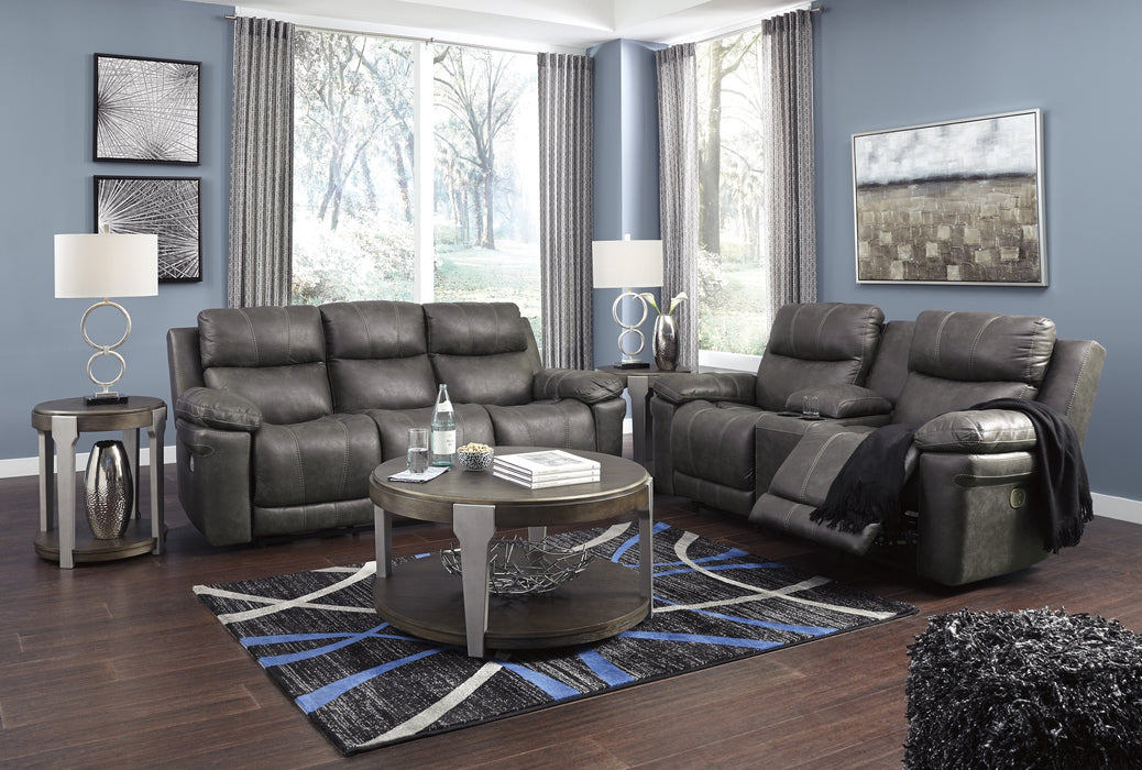 Erlangen Midnight Power Reclining Living Room Set - Lara Furniture